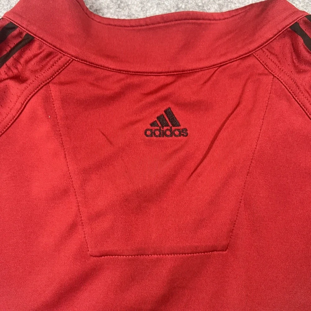 Adidas Climalite Quarter-Zip Pullover XL Red Three Stripe Athletic